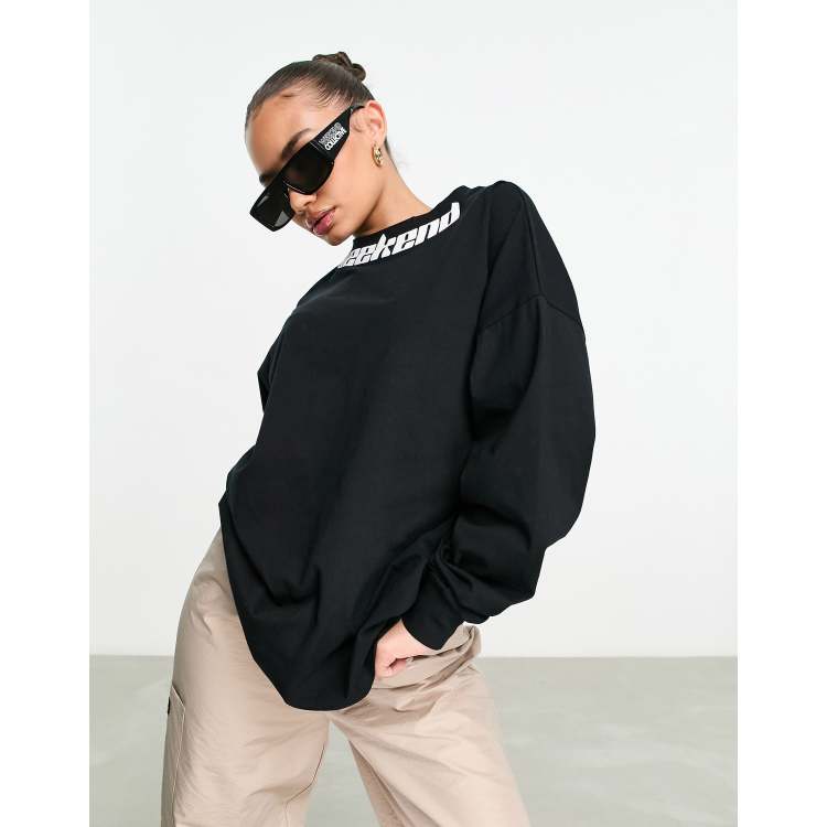oversized black long sleeve shirt