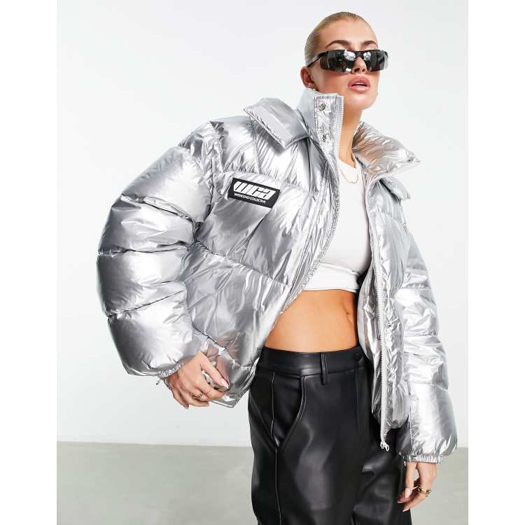 ASOS Plus Reflective Puffer Jacket in Metallic for Men