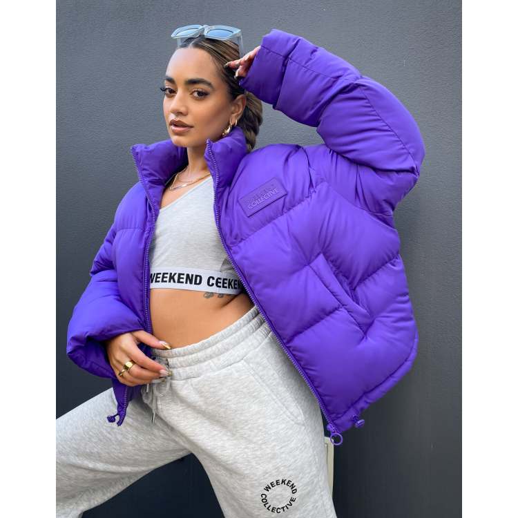 Ladies purple shop puffer jacket