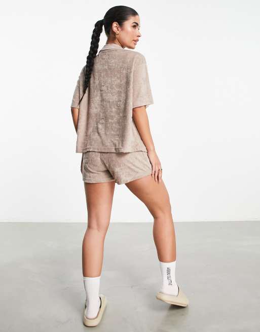 ASOS Weekend Collective oversized shirt in terrycloth with short