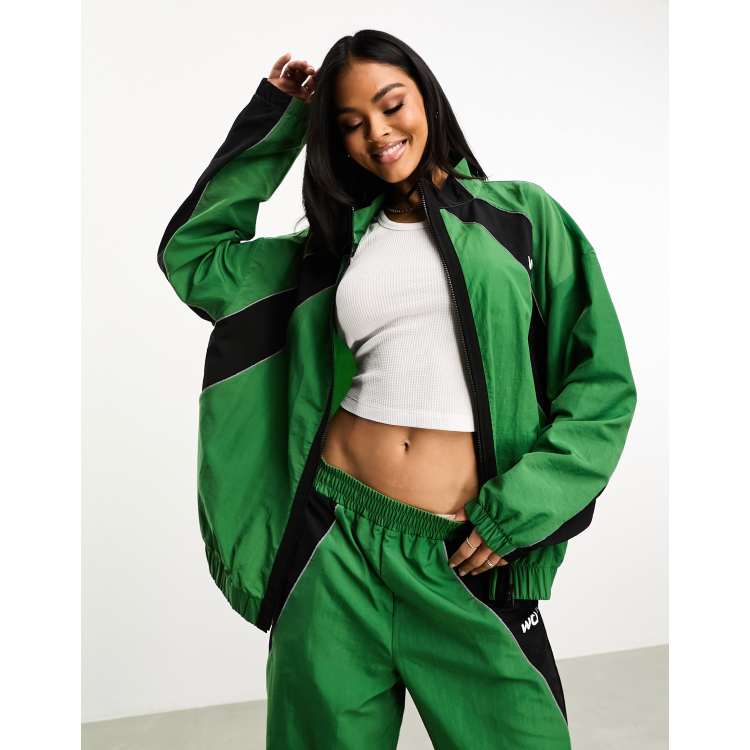 ASOS Weekend Collective oversized sporty nylon track jacket in