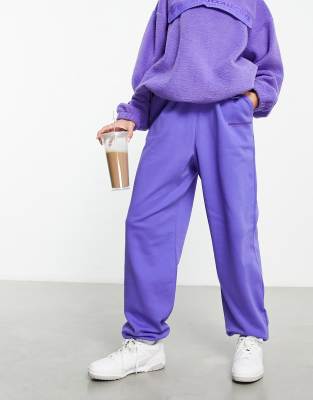 oversized sweatpants in purple