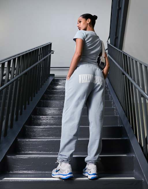 ASOS Weekend Collective set oversized sweatpants with logo in