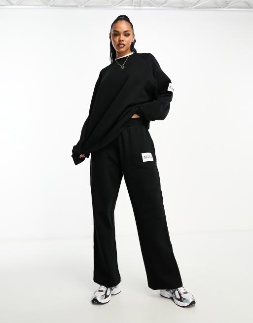 ASOS DESIGN oversized wide leg sweatpants in black