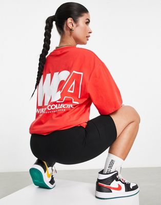 ASOS Weekend Collective oversized T-shirt with large back logo in red