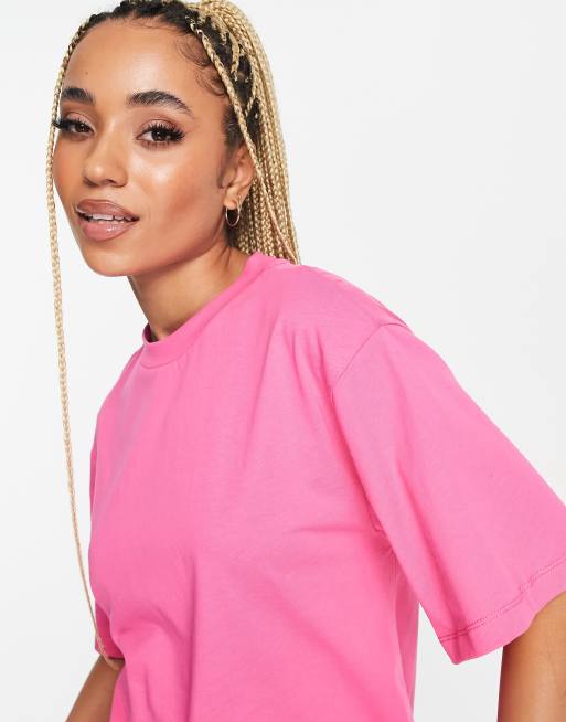 ASOS Weekend Collective oversized t-shirt with swirl back graphic in pink