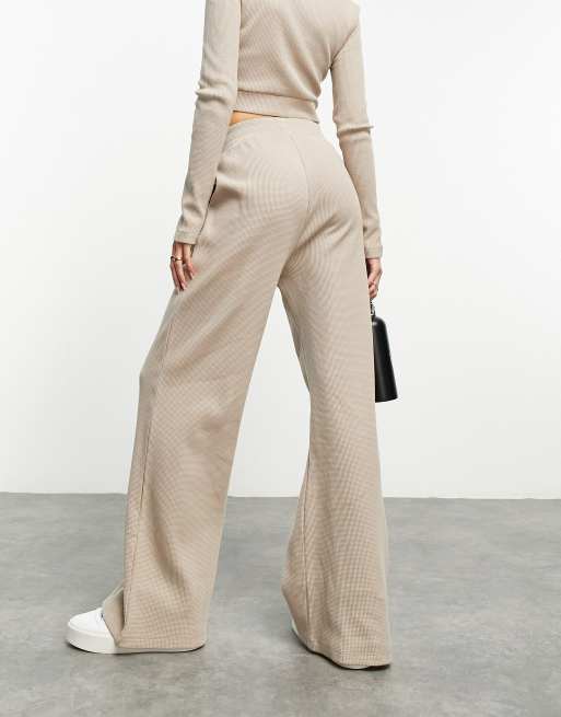 ASOS Weekend Collective - Pantalon de jogging droit en maille gaufrée - Neutre , 2 de 4