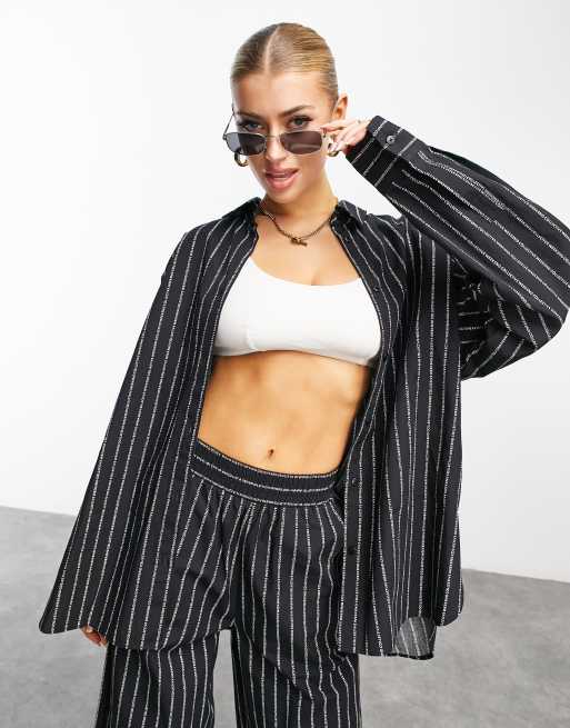 ASOS DESIGN Weekend Collective pinstripe suit set