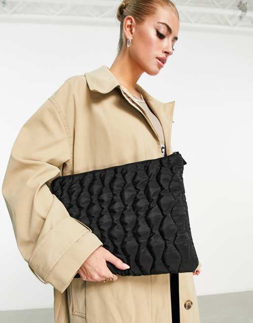 ASOS - Weekend Collective - Sacoche pour ordinateur portable en nylon matelassé - Noir, 2 de 4