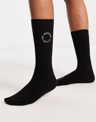 Asos Weekend Collective Socks In Black