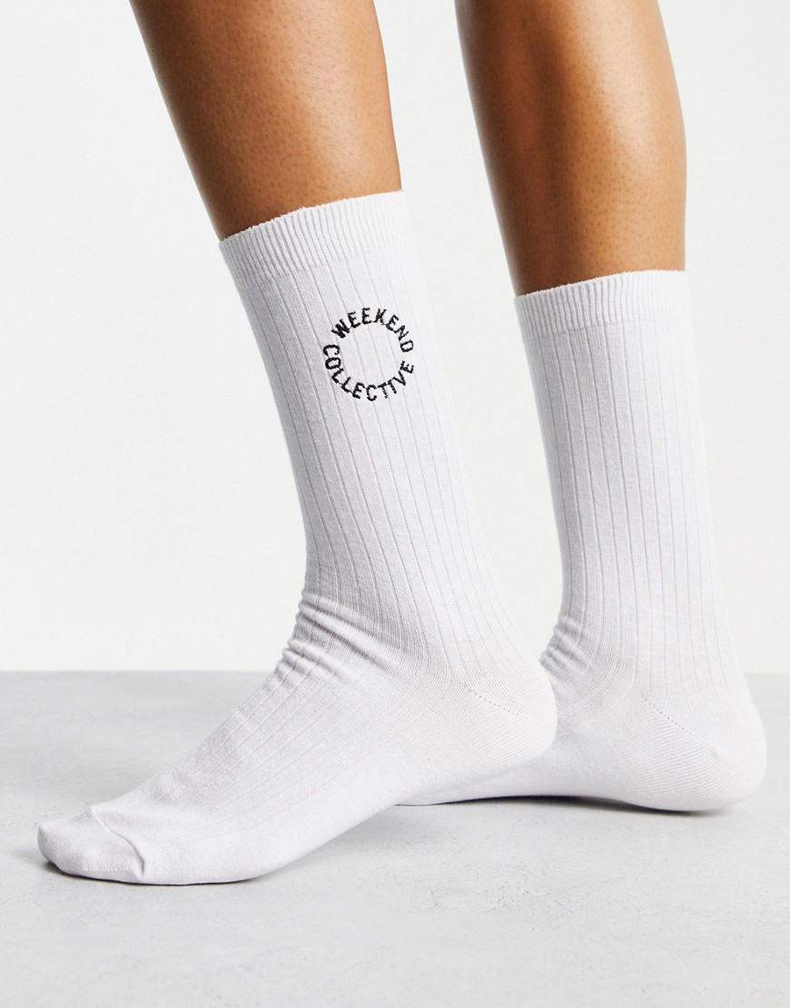 ASOS Weekend Collective socks in white