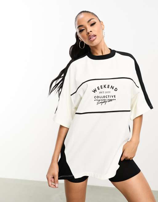 ASOS Weekend Collective sport jersey top in cream | ASOS