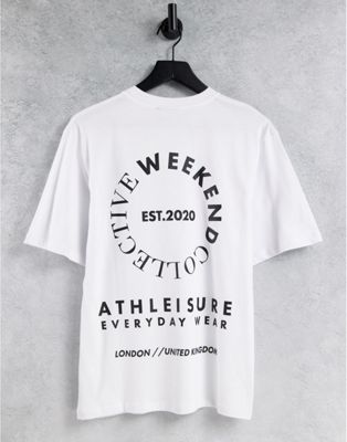 Femme - Weekend Collective - T-shirt oversize avec grand imprimé au dos - Blanc
