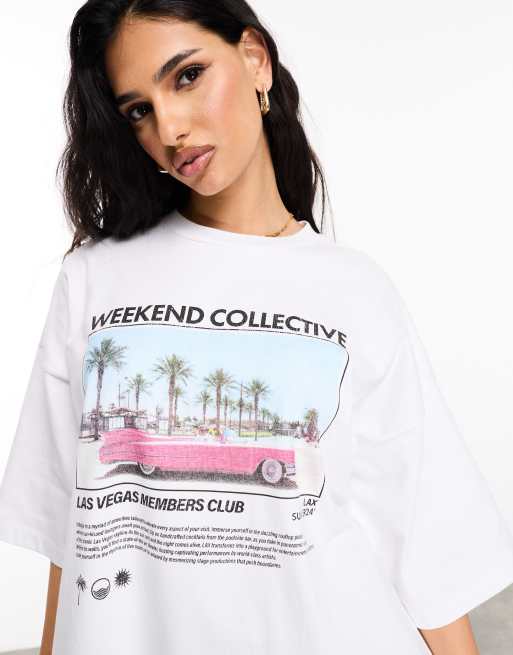 ASOS Weekend Collective – T-shirt oversize z grafiką Las Vegas, 2 z 4