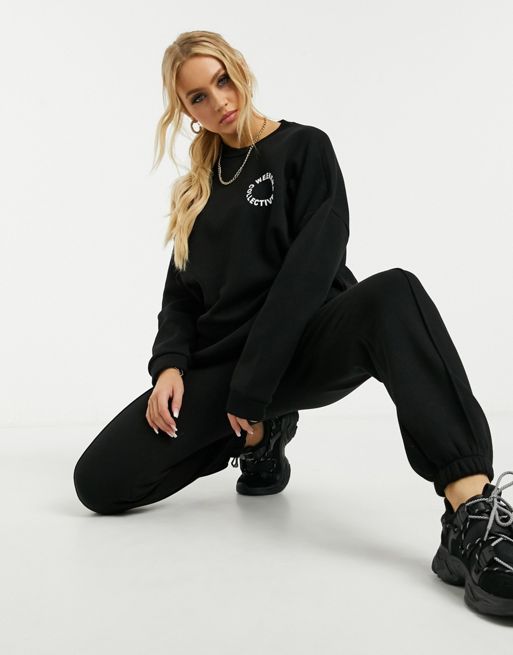 ASOS Weekend Collective tracksuit oversized sweat / jogger with logo in ...
