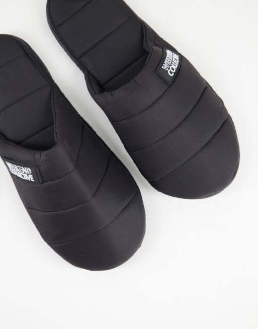 ASOS – Weekend Collective – Wattierte Hausschuhe in Schwarz mit geschlossener Zehenpartie, 4 von 4