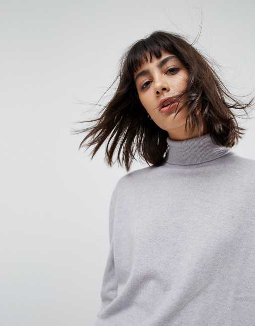 ASOS WHITE 100 Cashmere Roll Neck Sweater ASOS