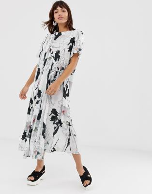 asos white floral maxi dress