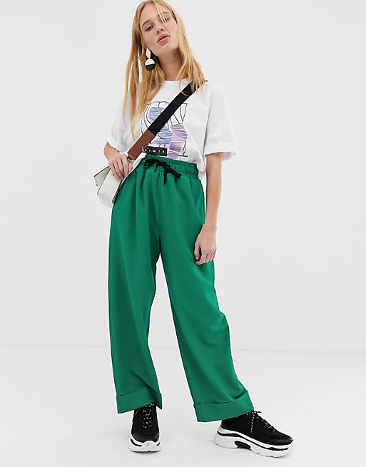 ASOS WHITE casual crepe trousers