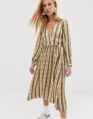 checked midi dress