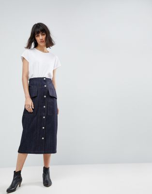 utility denim skirt