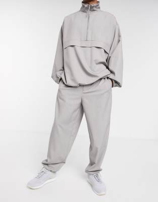 grey and white tracksuit
