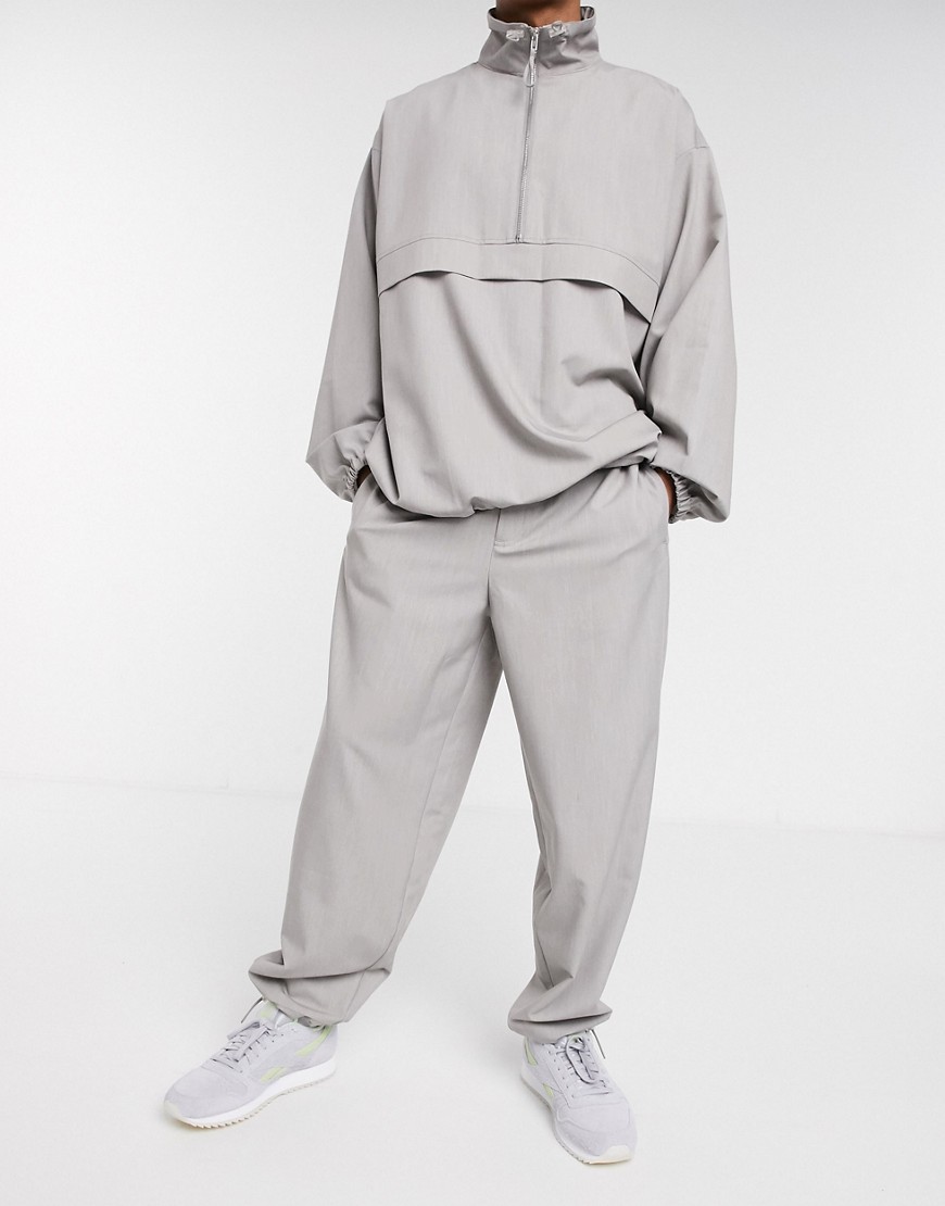 ASOS WHITE co-ord woven tracksuit jogger in grey
