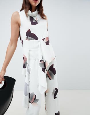 ASOS WHITE  Top z kwiatowym nadrukiem  cz??? zestawu-Wielokolorowy Wielokolorowy