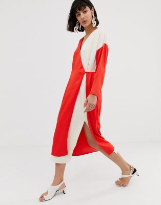 asos white wrap dress