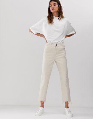 next white cropped jeans