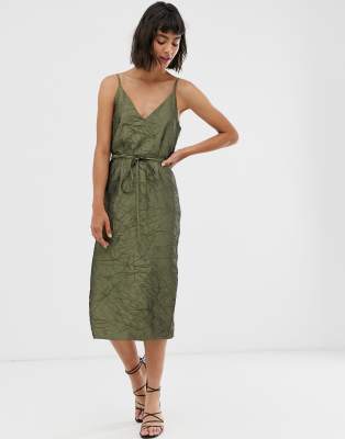 slip dress khaki