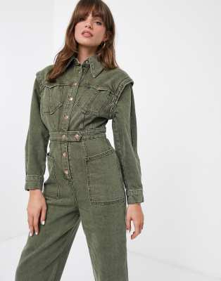 asos white denim jumpsuit
