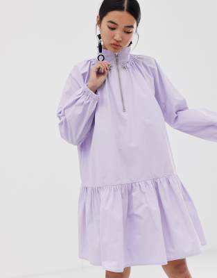 lilac smock dress