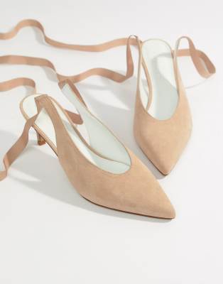 beige suede kitten heels