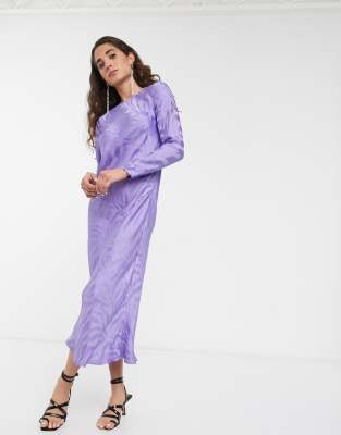 long sleeve maxi dress purple