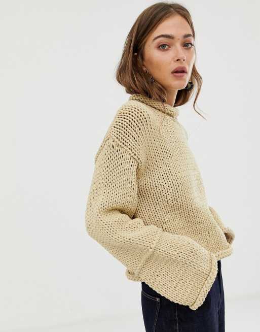 ASOS WHITE knitted jumper with wide sleeve detail ASOS