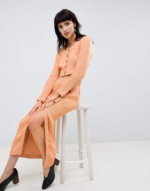 ASOS WHITE – Kurzes Oberteil und Rock mit Faltendesign und Knopfleiste im Set, 2 von 2