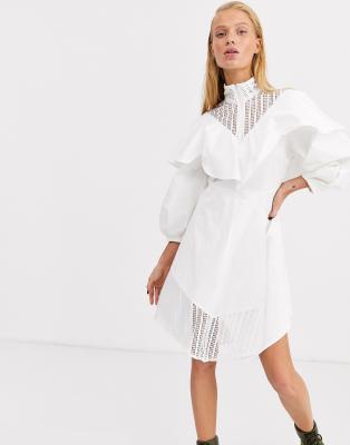 white cotton skater dress