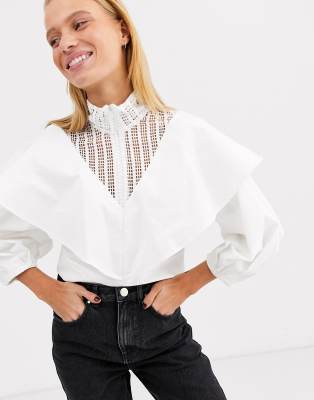 asos white lace top