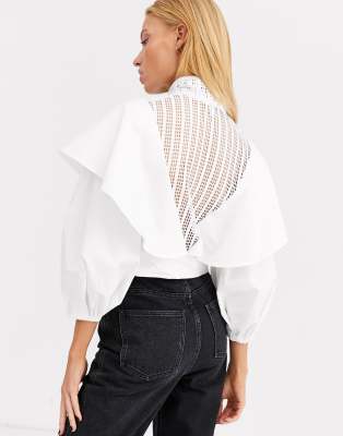 asos white lace top