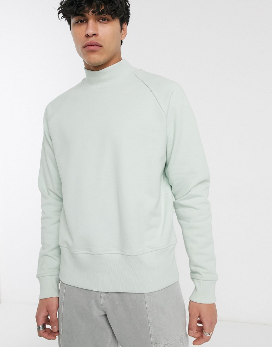 ASOS WHITE – Ljusblå sweatshirt med halvpolokrage-Lila