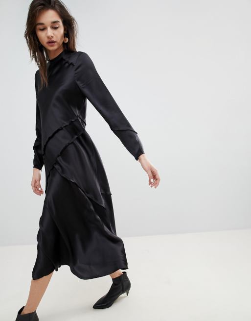 ASOS WHITE Long  Sleeved  Silk  Dress  ASOS ASOS WHITE Long  Sleeved  Silk  Dress  ASOS