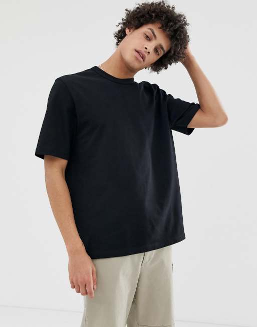 ASOS WHITE loose fit heavyweight tshirt in black ASOS