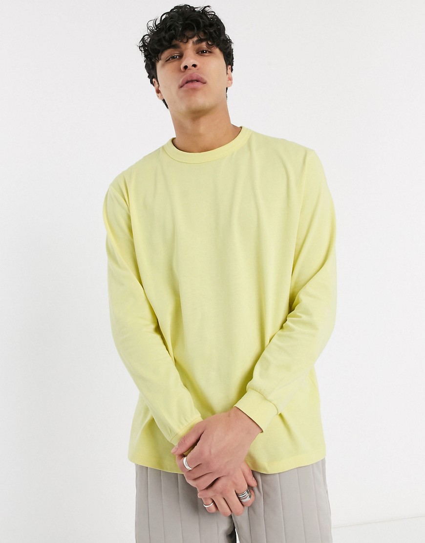 ASOS WHITE loose fit long sleeve t-shirt in yellow