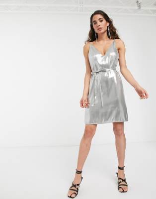 asos metallic dress