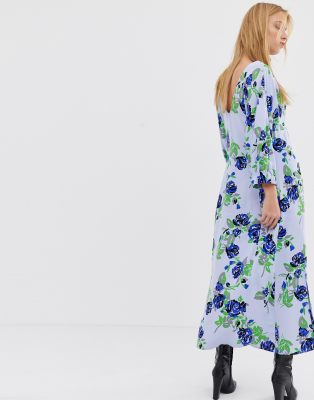 asos blue midi dress