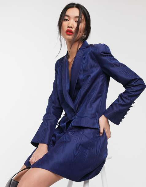 ASOS WHITE – Moire – Figurbetontes Blazerkleid