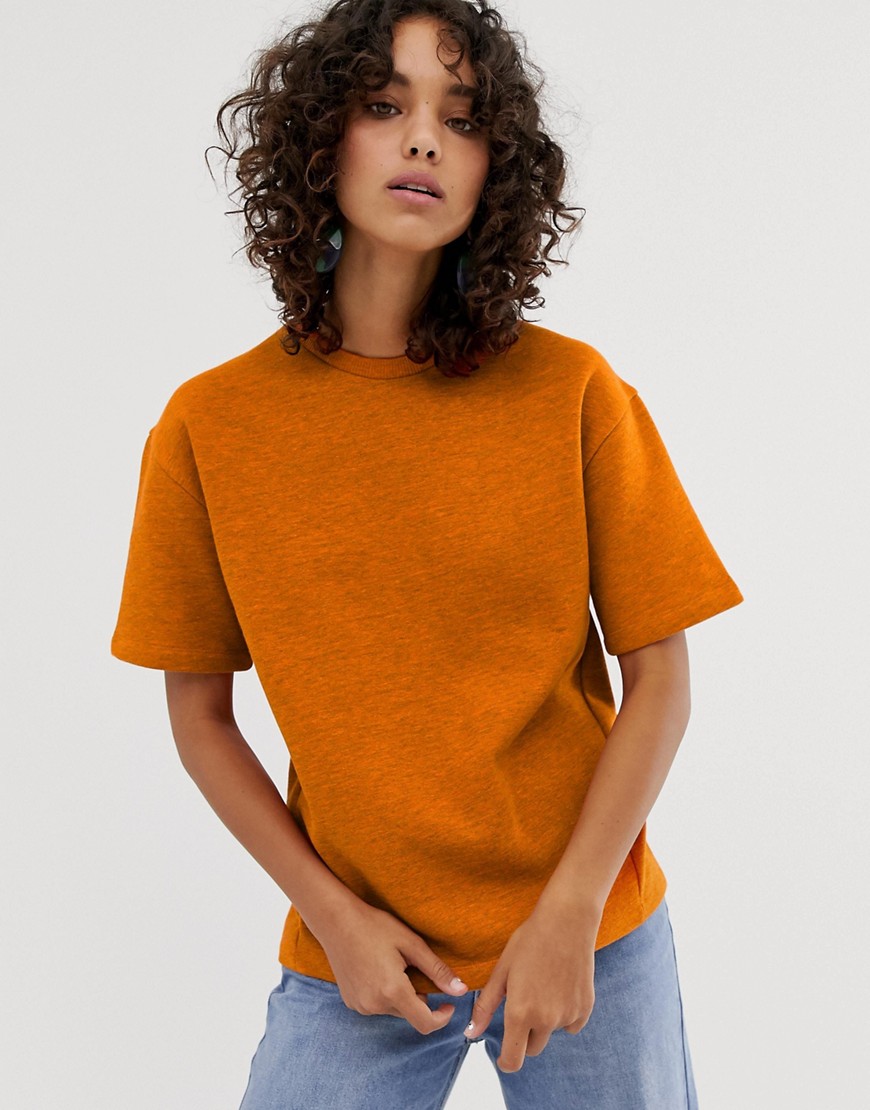 ASOS WHITE – Orangemelerad t-shirt i sweatshirt-material-Rosa