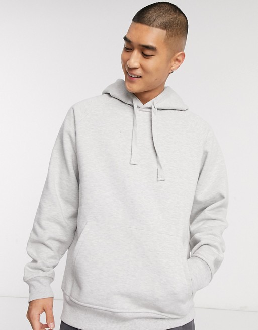 ASOS WHITE oversized hoodie in grey marl