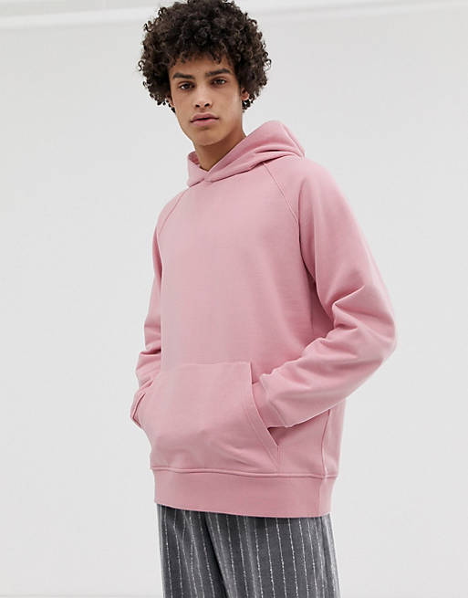 ASOS WHITE oversized hoodie in heavyweight pink jersey | ASOS